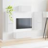 Wall Mounted TV Cabinet Set 4 pcs White Particleboard