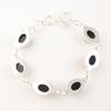 Black Tourmaline Gemstone 925 Sterling Silver Jewelry Handcrafted Bracelet 8.5" RB-3-17