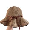 Foldable Knit Fisherman Hat UV Protection Summer Sunshade Visors Thin Crochet Bucket Hat  Beach