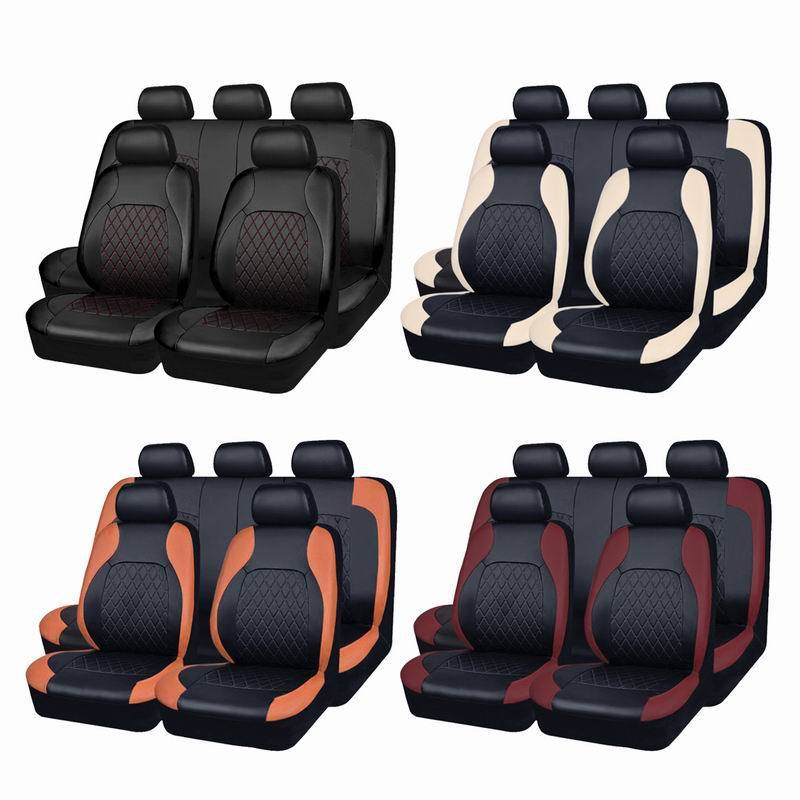 Universal PU Leather Car Seat Covers for 5 Seats All-season Auto Seat Cover Fit for Most Cars Interior Accessories