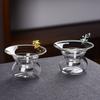 Fish Glass And Stainless Steel Tea Strainer with Holder Base Fine Mesh Filter for Loose-leaf Tea Gongfu Tea Coffee Beverages