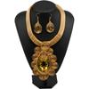 Crystal Pendant Necklace Earrings for Women Chunky Statement Flower Festival Ethnic Tribal Jewelry Accessories