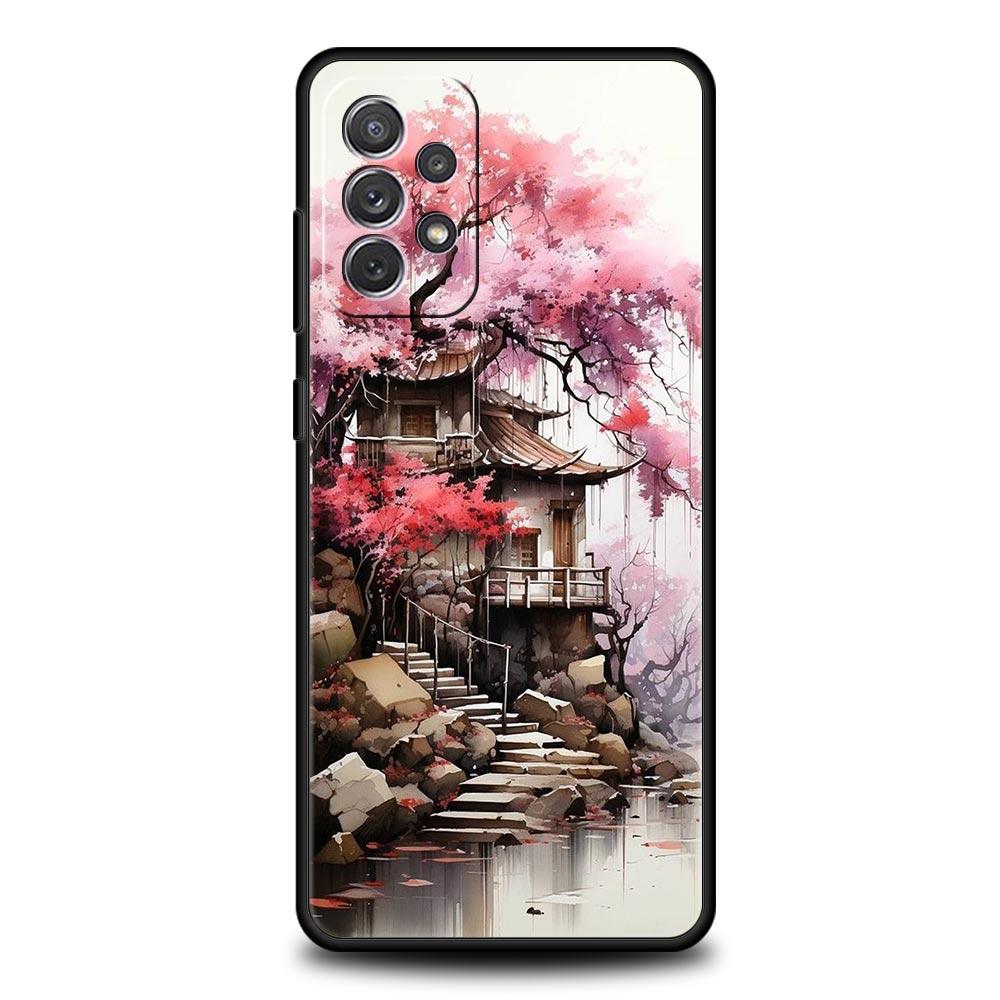 Ink and Wash Landscape Case for Samsung A51 A71 A21S A12 A11 A15 A25 A31 A41 A52 A32 A23 A33 A53 A73 A03S A05S A13 5G A72 Cover
