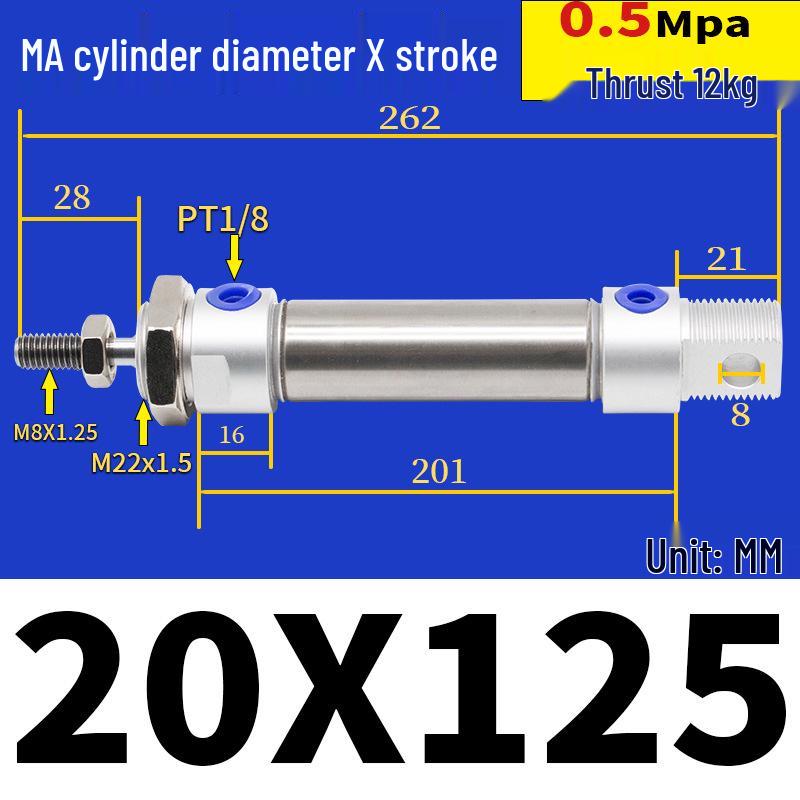 Corrosion Resistant Stainless Steel Pneumatic Cylinder 16-40mm/50-150mm