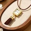 Damen Taschenuhr Französisch Elegantes Quasten-Anhänger-Halskette Für Sie Damen Geburtstagsgeschenk Quarzwerk Retro Mode Schmuck