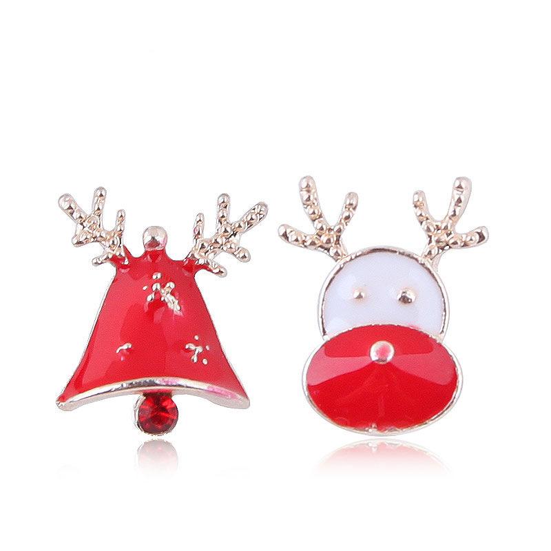 Cute Little Santa Elk Gift Earrings, Flash Diamond Christmas Tree Snowman Earrings