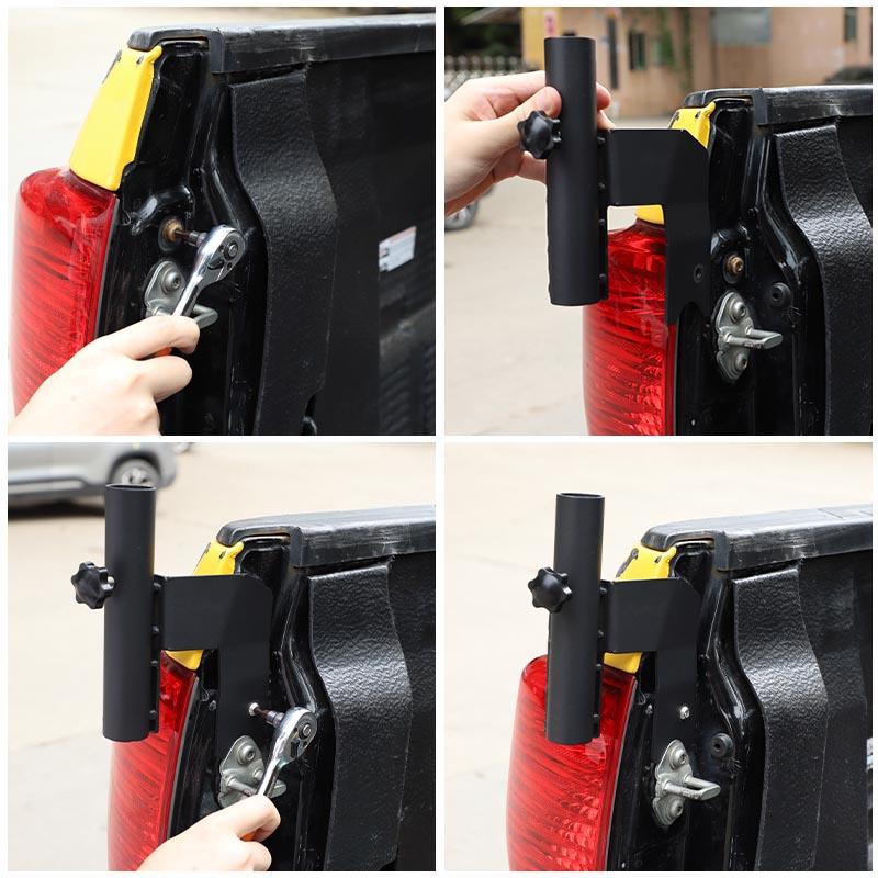 Carbon Steel Car Tailgate Rear Antenna Mount Holder Bracket Flag Pole Holder Stand For Toyota Tundra 2007-2013 Car Accessories