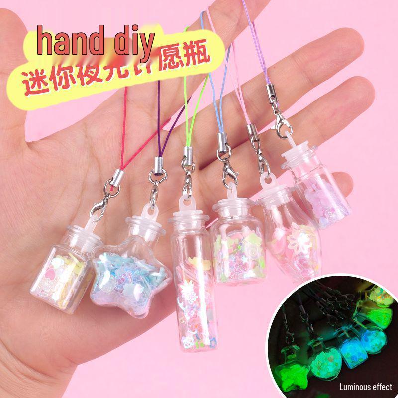 Kids' Handmade Wishing Sand Bottle DIY Set - Unbreakable Mini Pendant Bottles