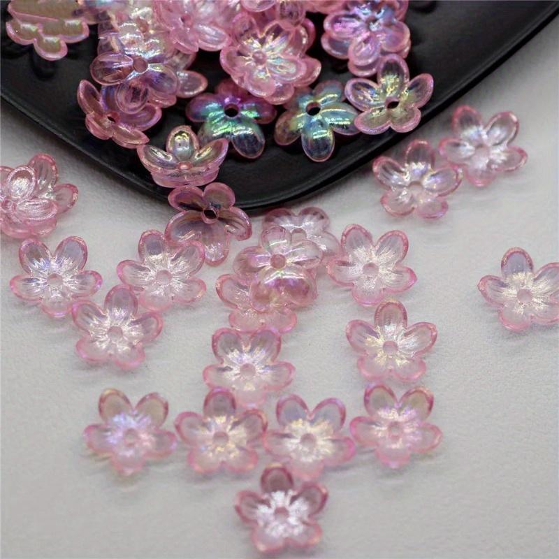 100PCS 12mm Fashion Petal Flower Beads Acrylic Frosted Flower Beads Bowknot Tie Bead for DIY Sewing Buttons DIY Material.