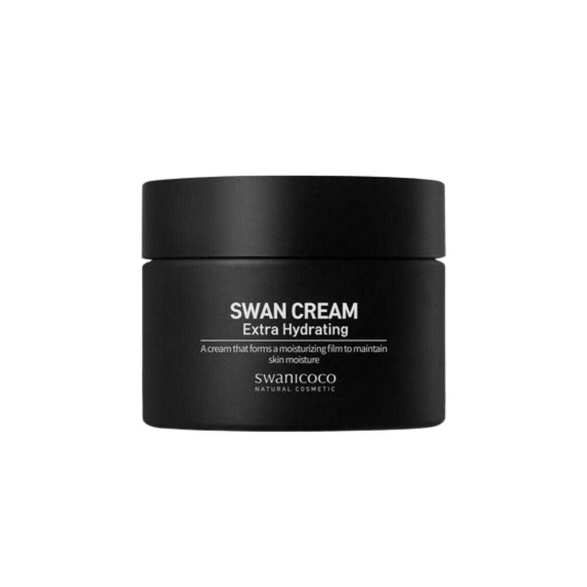Swanicoco Hydrating Swan Cream Black - Intense Moisturizing & Anti-Aging Face Cream for Dry Skin (50ml / 1.69 fl.oz.)