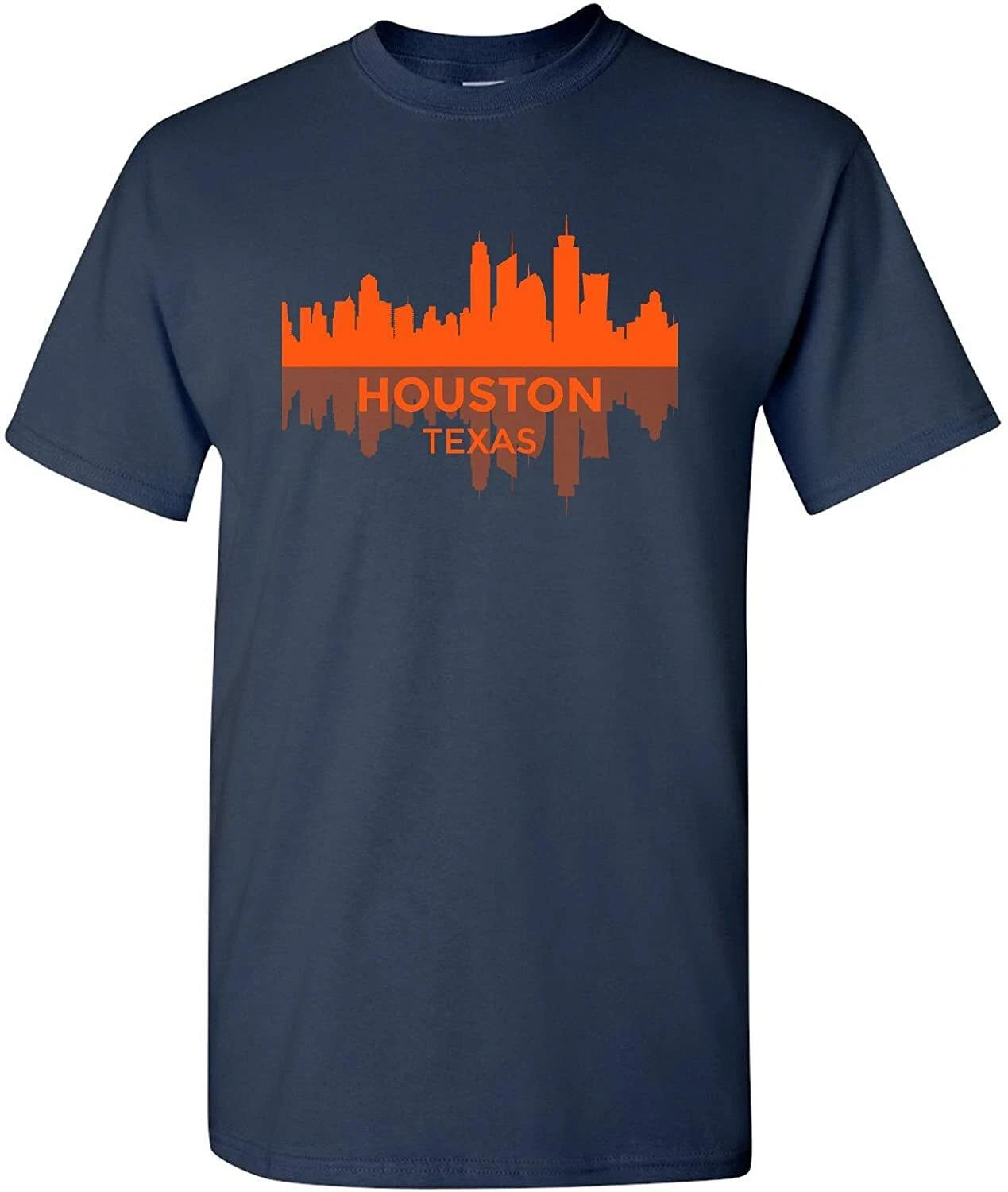 Houston Texas Skyline - State City Hometown Pride T Shirt - Navy 3XL