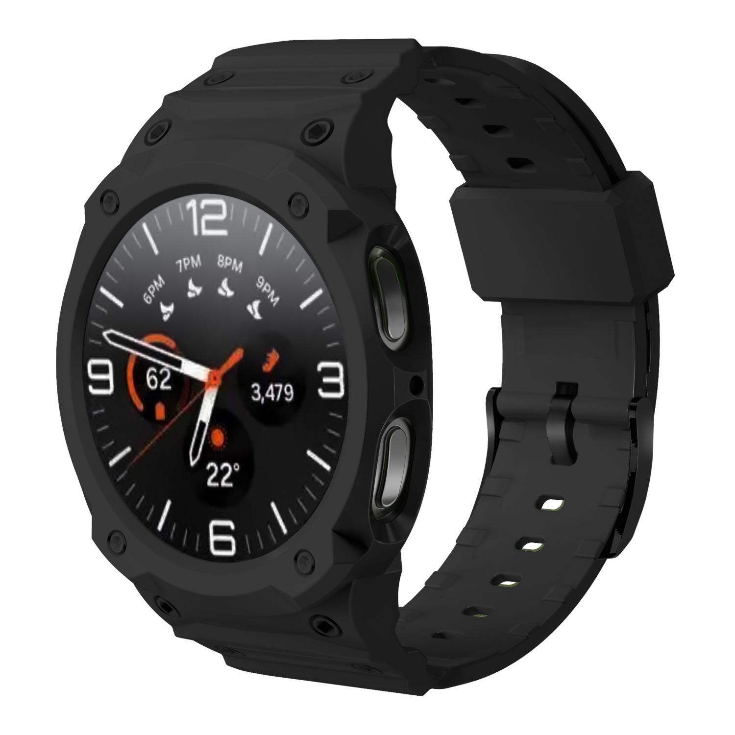 

Silicone Strap Case For Samsung Galaxy Watch 8 40mm 44mm Band Bracelet Wristband Galaxy Watch 8 TPU Protect Cover Integrated Watch 8-44mm чорний