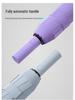 60-Bone Double-Rib Automatic Folding Umbrella: Black Sunshade & Rain Protection, Dual-Use for UV Sunscreen or Business Advertising.