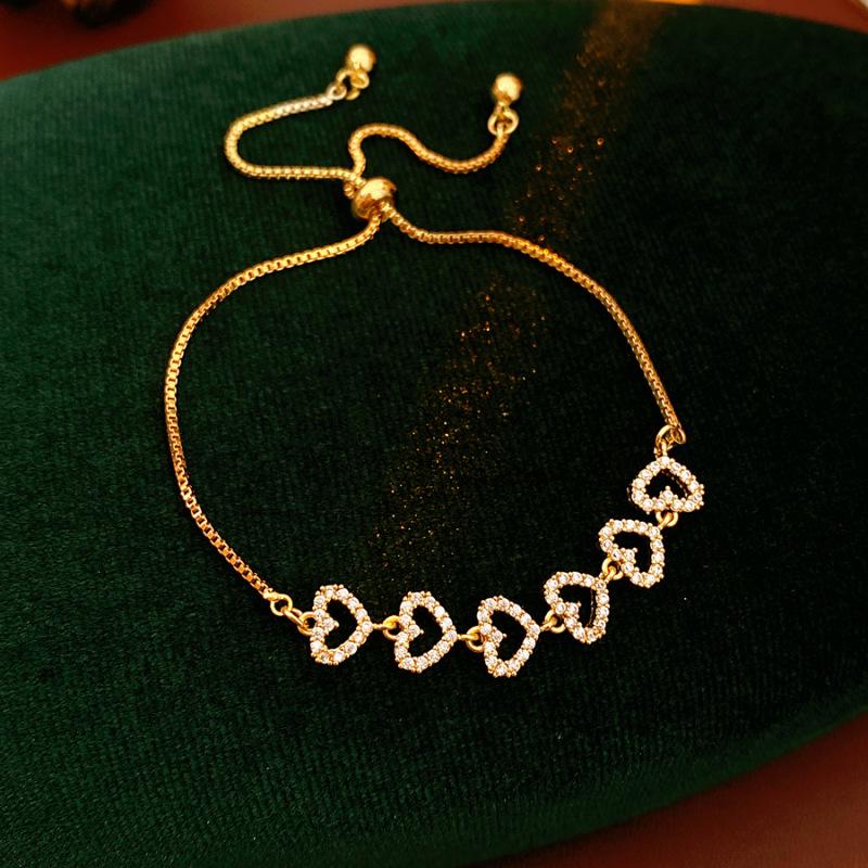 Korean Style Shiny Zircon Flower Buckle Bracelet: Light Luxury, High-End, Fashionable Bangle for Women