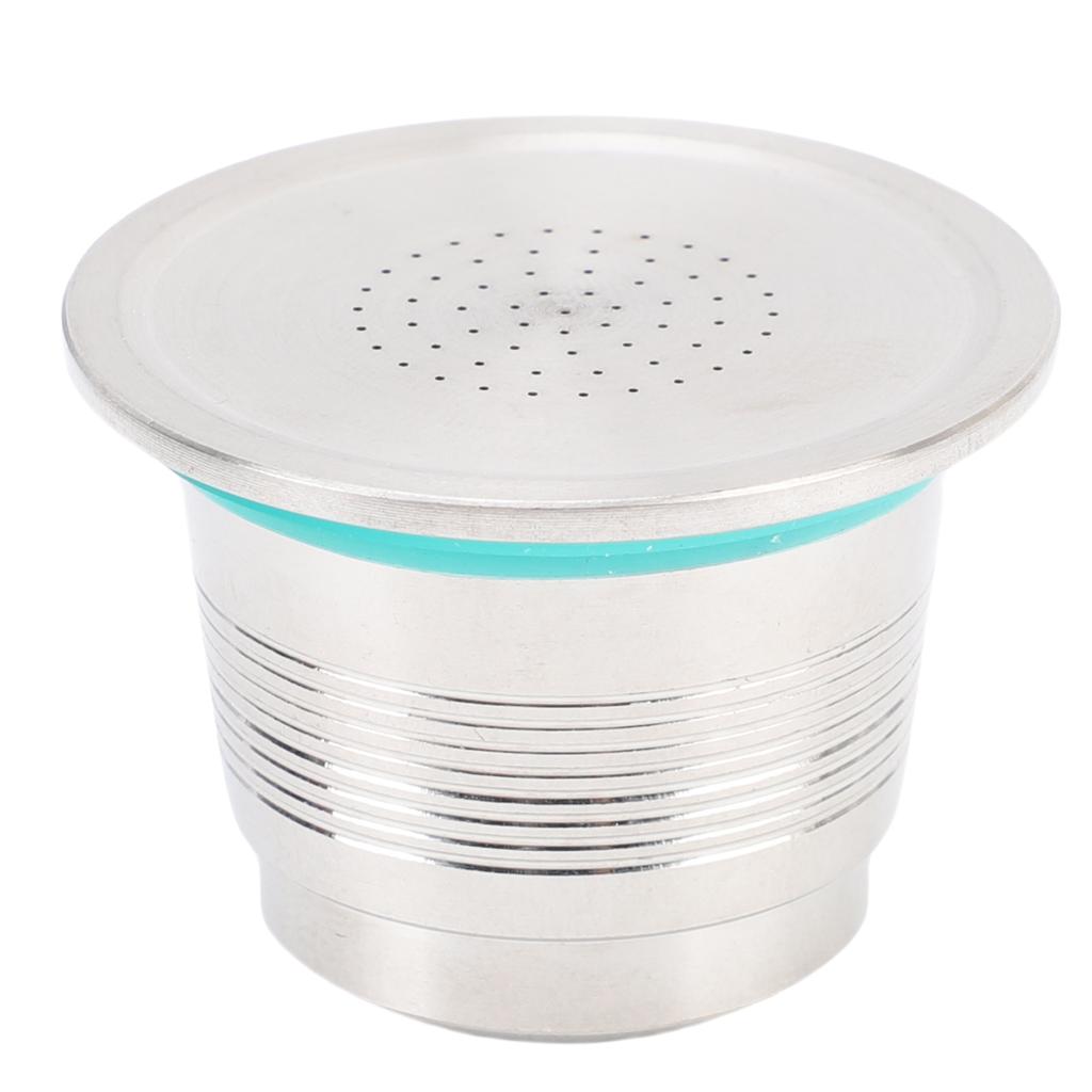 Porous Refillable Stainless Steel Coffee Capsule Double Sided Coffee Tamper with Brush Spoon Filter Seal Ring for