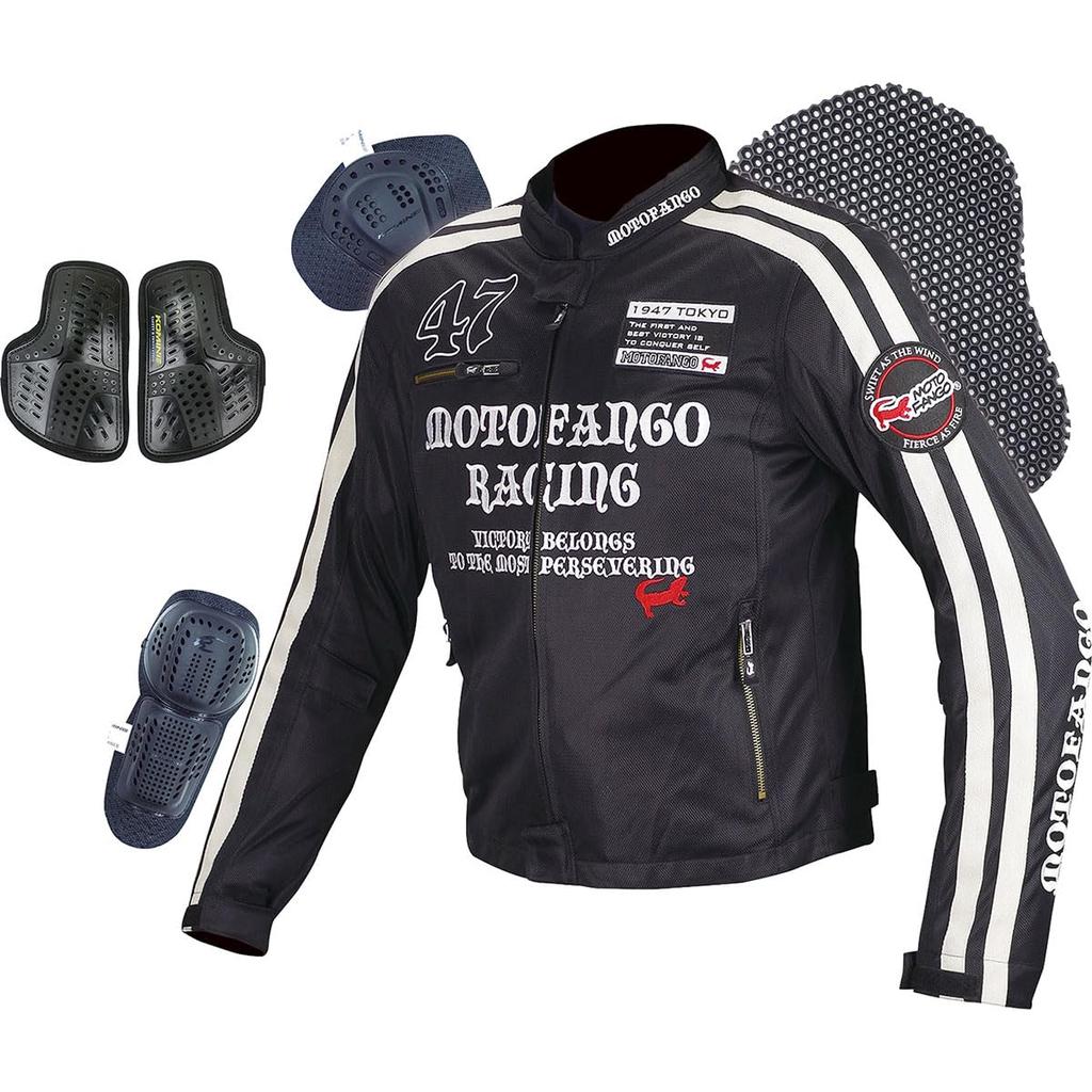KOMINE Double Line Mesh Motorcycle Size M Mesh CE Level 2 Protector Jacket, Black/Gold, (MJ-003 1173), Spring/Summer, Material, Certified,