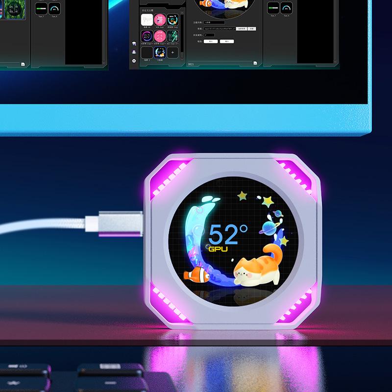 DIY Theme DR21 2.1-Inch Water-Cooled Sub-Screen with USB Direct Monitor Connection