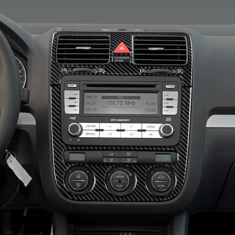For VW Jetta V Golf V MK5 R32 GTI Plus Variant, Central Air Outlet Panel, Carbon Fiber Interior Sticker, Car Trim Accessories