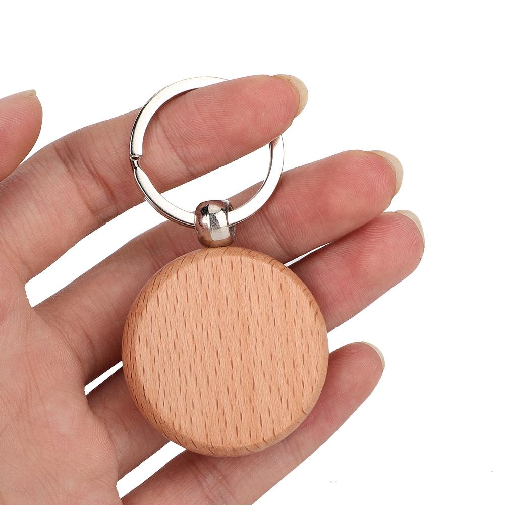 10PCS Beech Wood Key Chain Key   Keychains   Clothing Bag Decoration