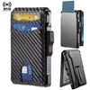 Men's RFID Pop-up Metal Card Holder Wallet with Magnetic Closure