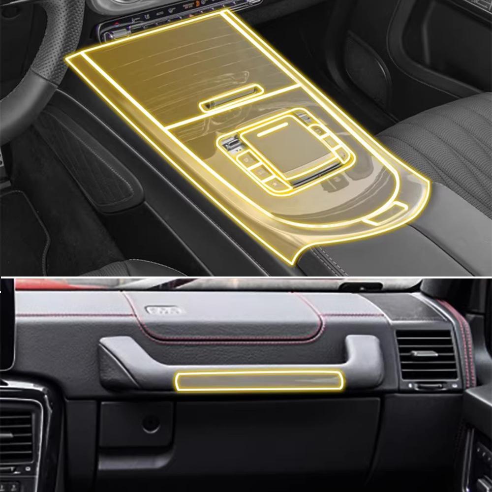 Pellicola Interna in TPU Pretagliata per Mercedes Benz Classe G 2026 Pannello Cambio Auto Cruscotto Pellicola Protettiva Trasparente Antigraffio PPF