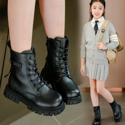 Korean Version British Style Boots New Leather Boots Princess Student Children's Casual Small Leather Boots