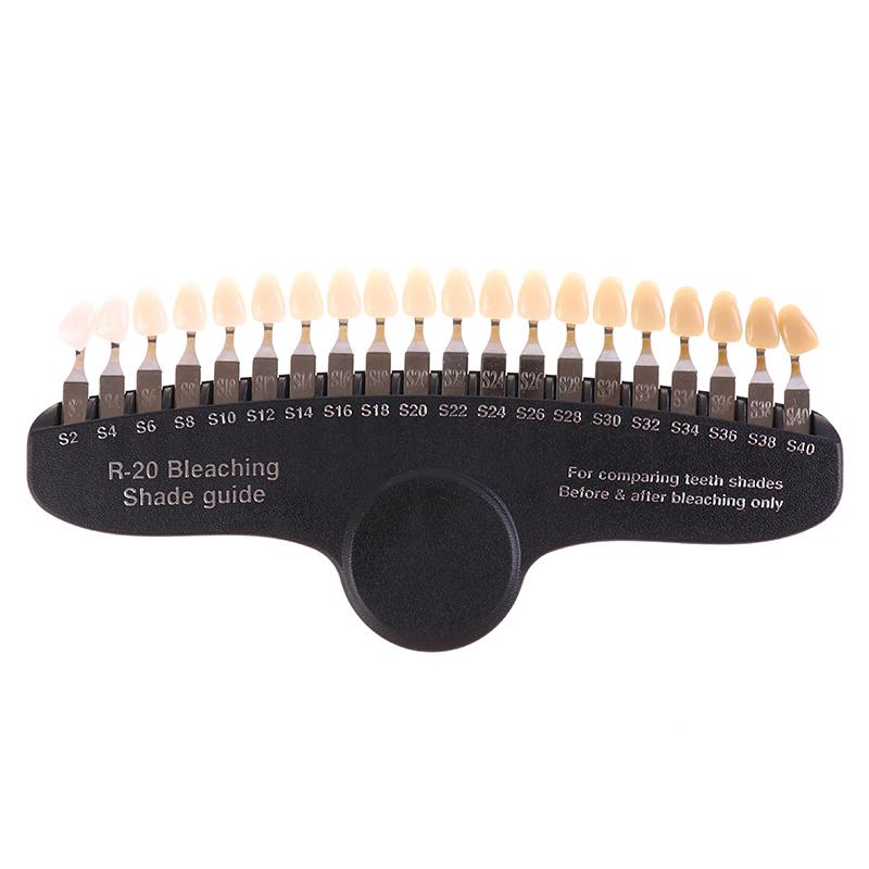Dental Bleaching Comparator Dental Tooth 20 Colors Tooth Whitening 3D Shade Guide Color Comparator Mirror Dentistry Dentist