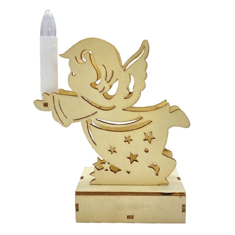 

Xmas Decoration Wooden Christmas Angel for w/ Candle Shape Light Gift for Kid Ad 1