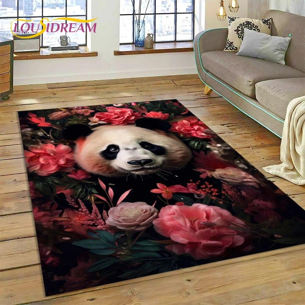 Dream Cute Panda Cartoon Animal Carpet Rug for Home Living Room Bedroom Sofa Doormat Decor,Kids Play Area Rug Non-slip Floor Mat
