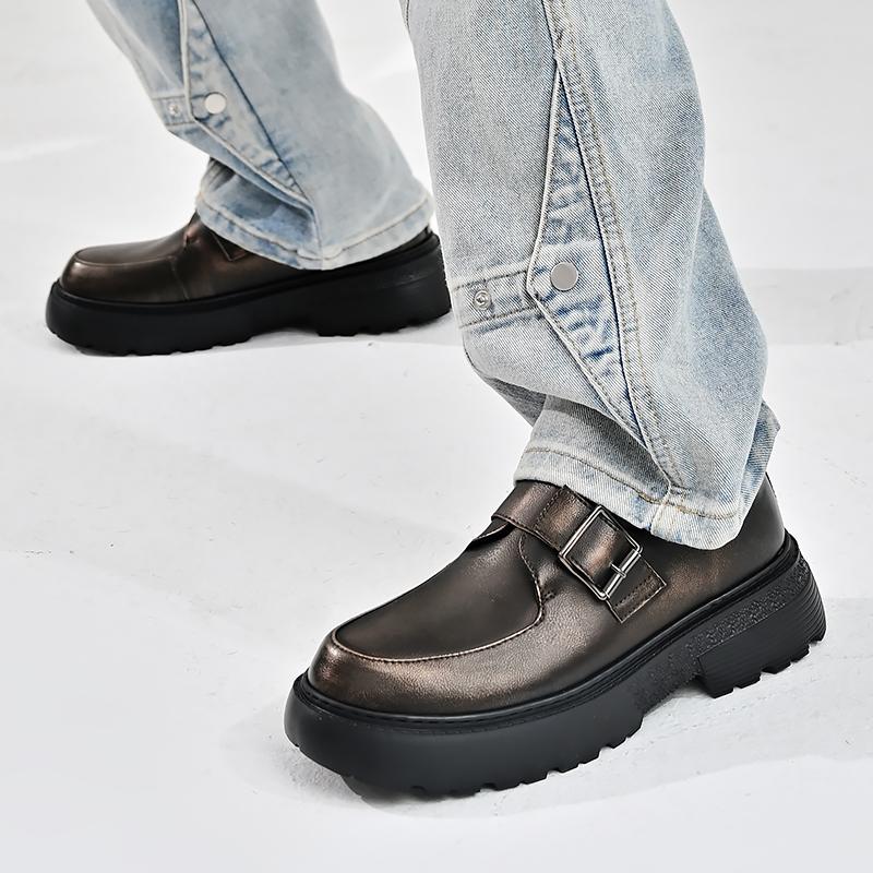 Loafers Oxford Shoes Business Men Wedding Leather Shoes  Men's Elevator  Height Increase 5cm Plus Size 38-46