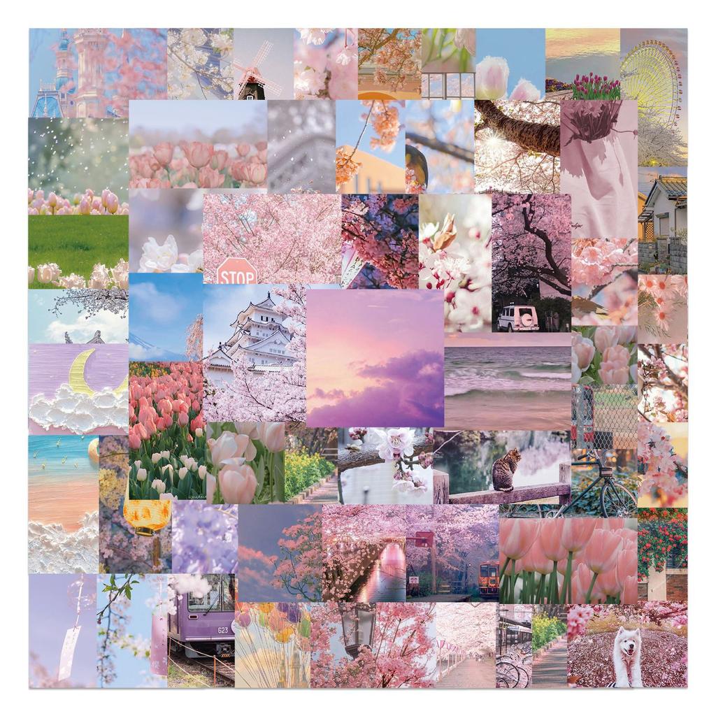 Retro Floral Landscape Graffiti Stickers Decorative Suitcase Pen Guitar Notebook Waterproof Stickers