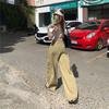 Spring Summer Vintage Saber Cut Relaxed Drape Scythe Wide Leg Denim Pants For Women Casual Pants Oversize Denim Trousers