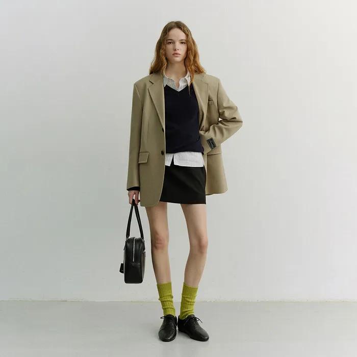 CLASSIC LOGO SOCKS OLIVE_UDSS6E102E1