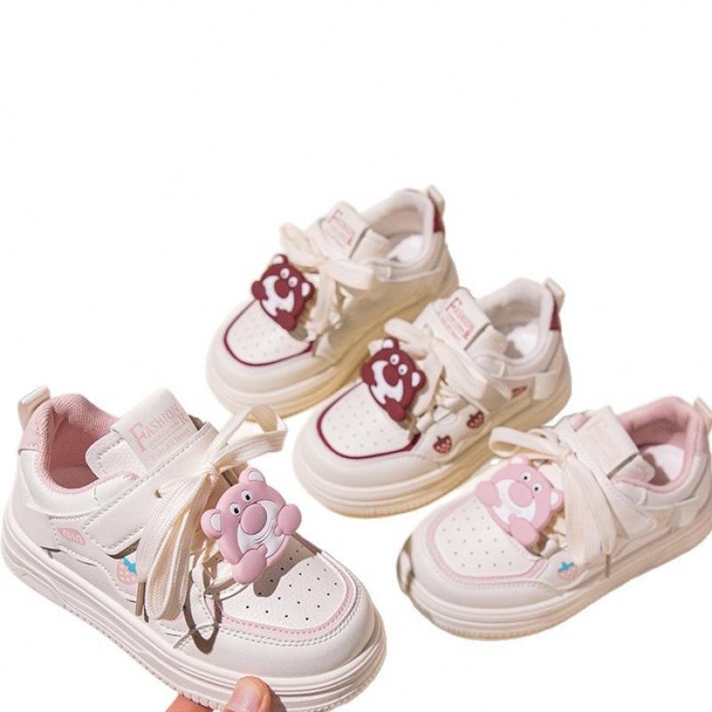 Weiße Cartoon-Board-Schuhe für Mädchen - Frühjahrs-/Herbstkollektion 2025, Atmungsaktiv & Modisch für Schülerinnen