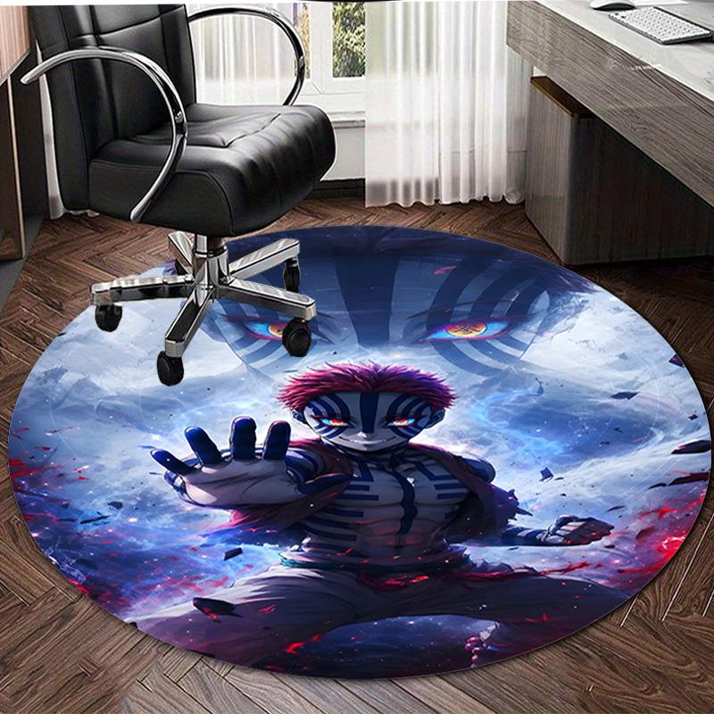 1pc Akaza  Print Round Carpet Chair Round Carpet Suitable for Bedroom Living Room Home Decorative Carpet