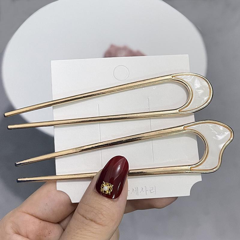 U-Shaped Hair Fork Fashion Tortoiseshell Acetate Hairpin Women Geometric Headwear Hair Sticks Girls New Hair Clips Accessories