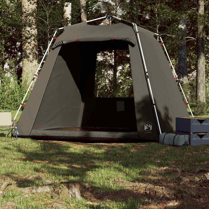VidaXL Tente de pêche 4 personnes marron libération rapide, tente de camping, tente de jardin, abri d'extérieur, abri de 4005330