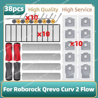 Kompatibilní Pro Roborock Qrevo Curv 2 Flow Vysavač Náhradní Díly Hlavní Boční Kartáč Mop Hadřík HEPA Filtr Sáčky na Prach Příslušenství
