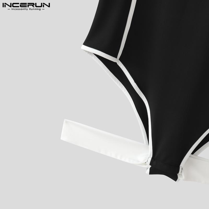 INCERUN Men's Sleeveless Stitching Jumpsuits One Piece Suit Playsuits Underwear Pajamas