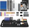 Shuttle Art Sketch Pencils, Drawing Tools, 52-Pack, Suitable for Kids and Adults, with Pop-Up Portable Storage Case, Perfect for Beginners, Artists, a