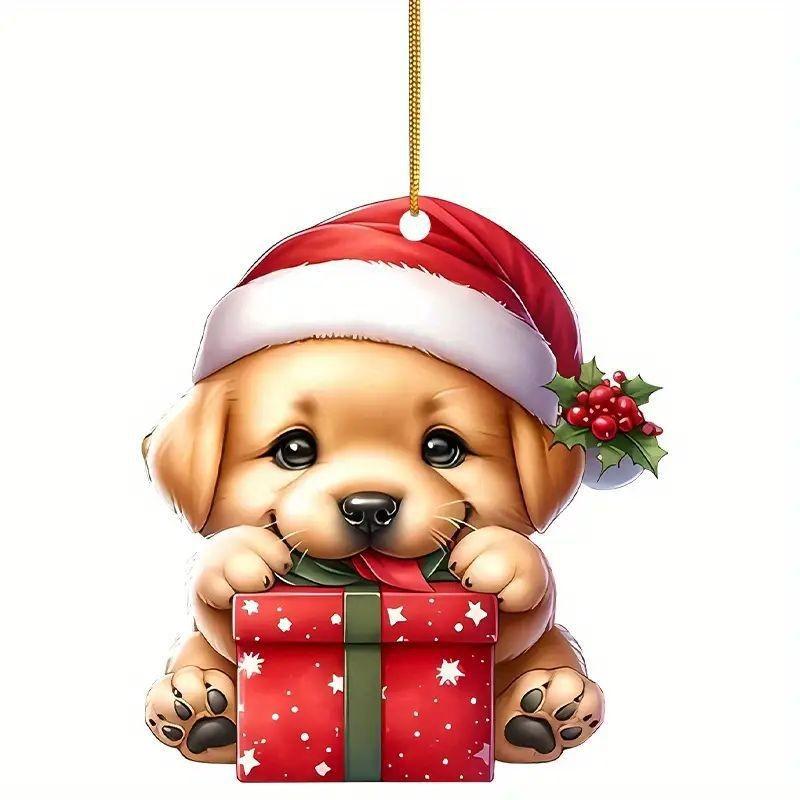 

Cartoon Cute Dog Car Ornament Made Of Durable Acrylic For Cheer Holiday