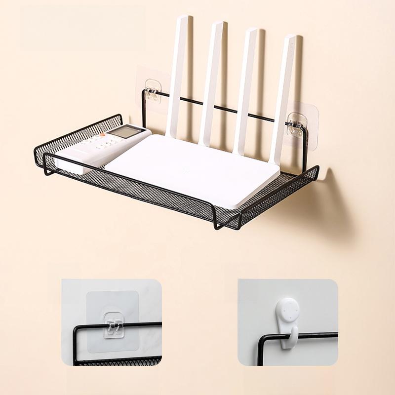 Wireless Router Storage Box TV Box Organizer Cable Management PVC Holder Living Room Solution TV Wall Mount Shelf