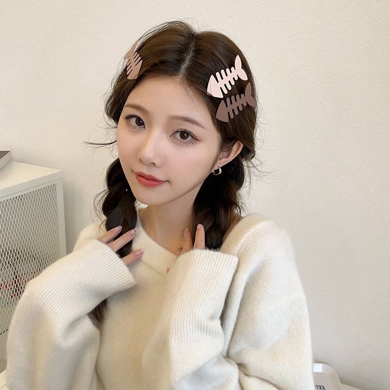 Fish Bone Hair Clip Barrettes Side Clips for Women Girls Cute Bangs Hair Pins Headdress Hair Accessories