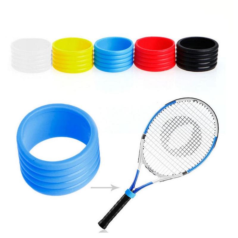 Tennis/Badminton/Pickleball Racket Grip Tape & Anti-Slip Rubber Ring Handle Protector белый