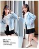 Spring/Summer 2025 College Style Long-Sleeve White Doll Collar Shirt for Girls