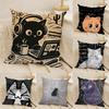 Funny Cat Thinking Network Pattern Pillow Case Home Living Room Decoration Linen Pillowcover Pillow Cases Cushion Cover