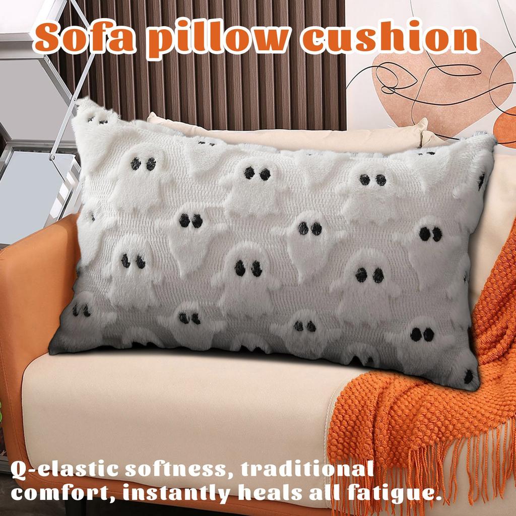 Halloween Pillow Covers 18x18 Inch Throw Pillow Cases Soft Plush Faux Wool Couch Cushion Case For Chair Sofa Bedroom Room Home Decor