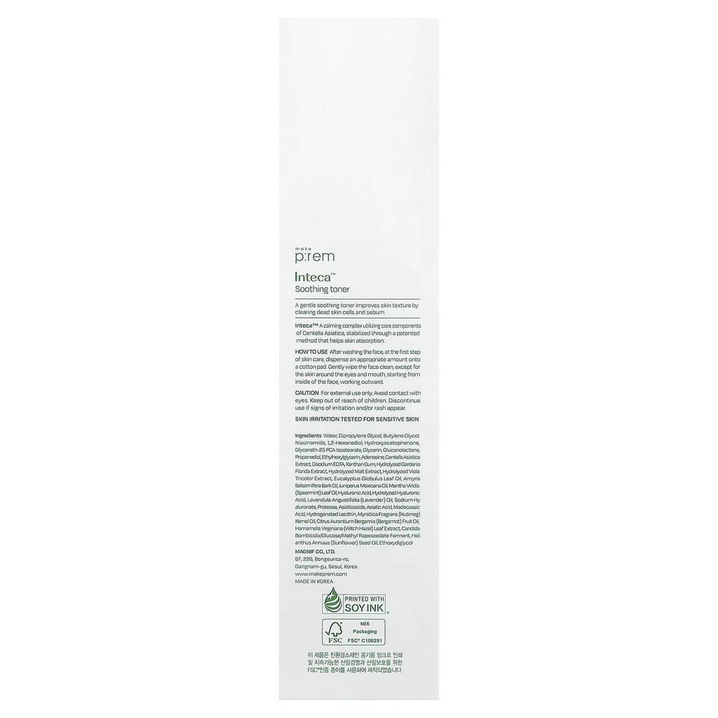 make p:rem, Inteca™ Soothing Toner, 200ml (6.76 fl oz)