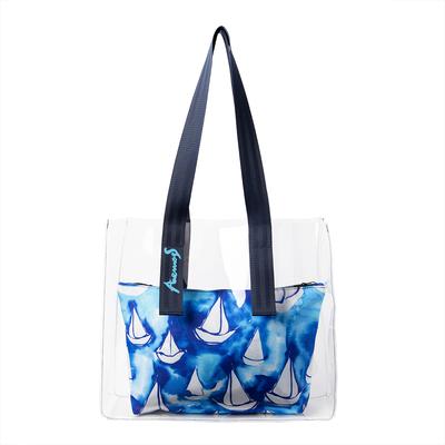 Segelboot Transparente Einkaufs- und Strandtasche