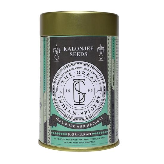 The Great Indian Spicery | Kalonjee Seeds - 100gm Tin | Steam Sterilisation, 100% Pure & Natural, Farm Fresh, Non-Adulterated,